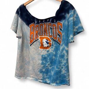 Denver Broncos NFL Tie Dye Off Shoulder Top Relaxed Fit